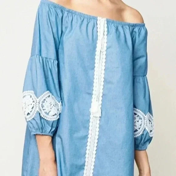 Off Shoulder Tunic Dress - Picture 2 of 4